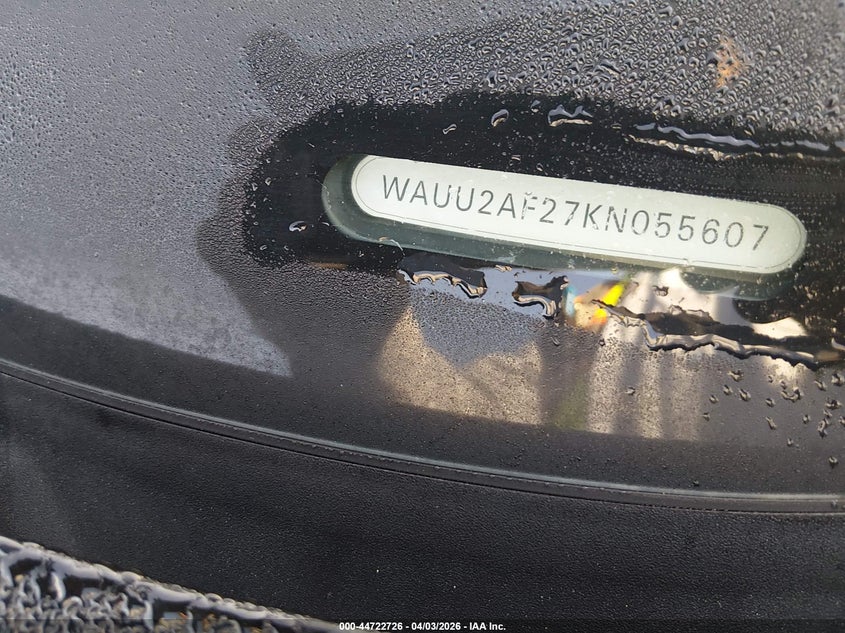 2019 Audi A7 55 Premium VIN: WAUU2AF27KN055607 Lot: 44722726