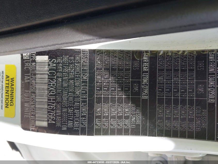 2018 Land Rover Discovery Sport Hse Lux VIN: SALCT2RX9JH767664 Lot: 44723038