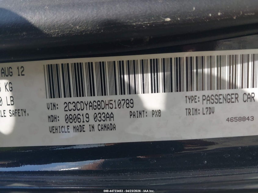 2013 DODGE CHALLENGER COUPE 3.6L V-6 DOHC, VVT, 305HP