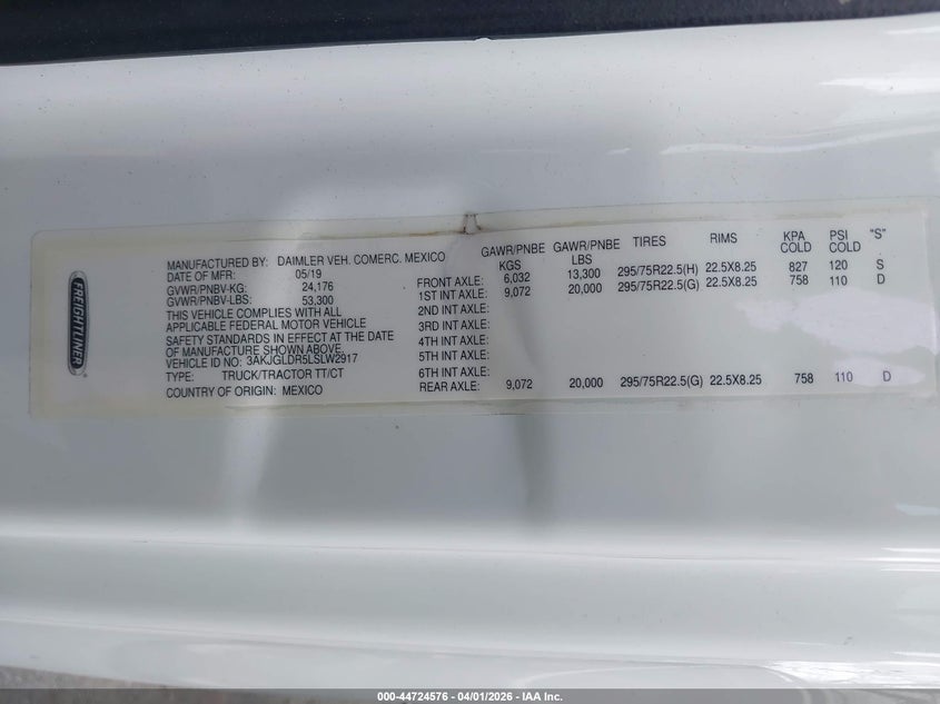 2020 OTHER FREIGHTLINER CASCADIA 125 TRUCK N/A