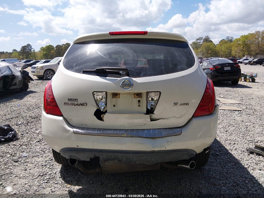 2006 Nissan Murano S VIN: JN8AZ08W46W517640 Lot: 44725943