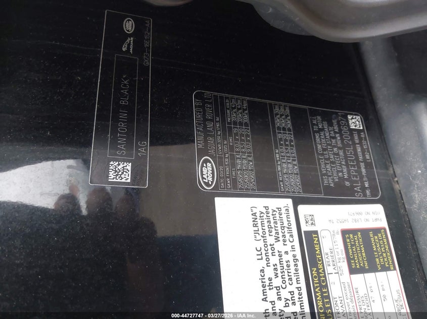 2020 Land Rover Defender 110 Se VIN: SALEPEEU5L2006971 Lot: 44727747