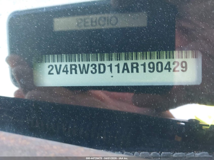 2010 Volkswagen Routan Se VIN: 2V4RW3D11AR190429 Lot: 44728478