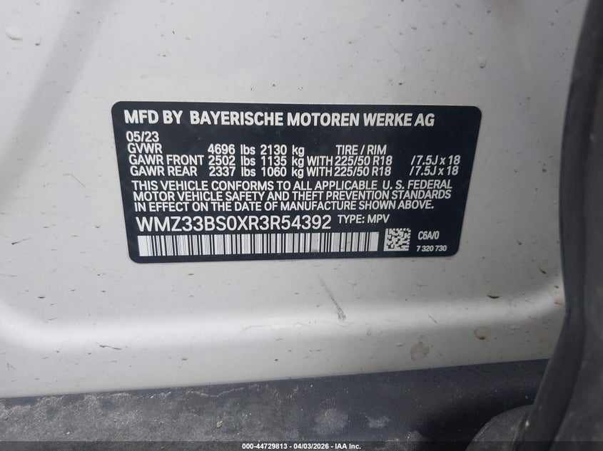 2024 Mini Countryman John Cooper Works VIN: WMZ33BS0XR3R54392 Lot: 44729813