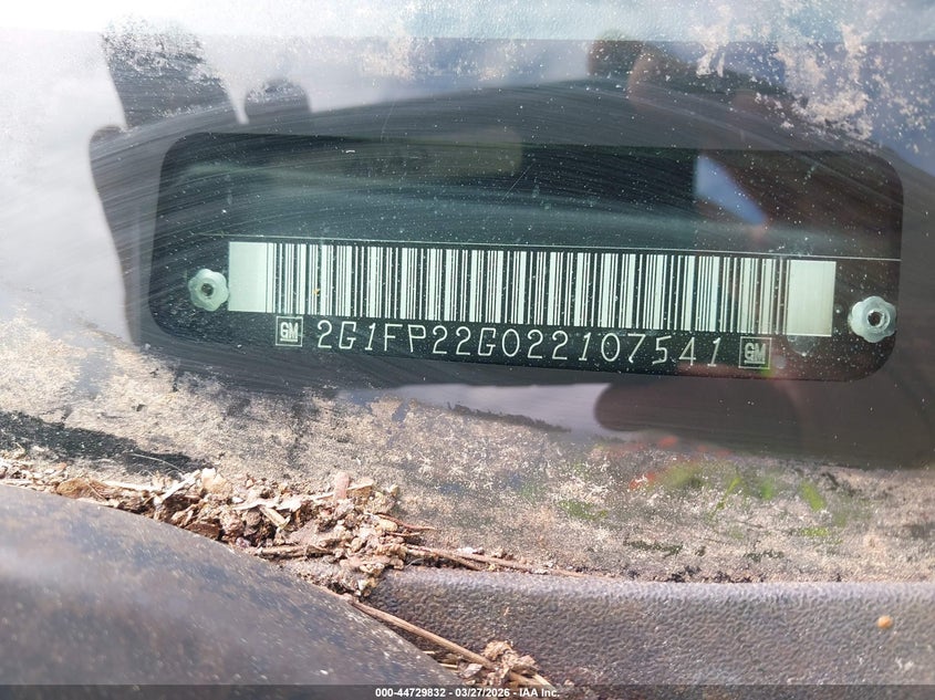 2002 Chevrolet Camaro Police VIN: 2G1FP22G022107541 Lot: 44729832