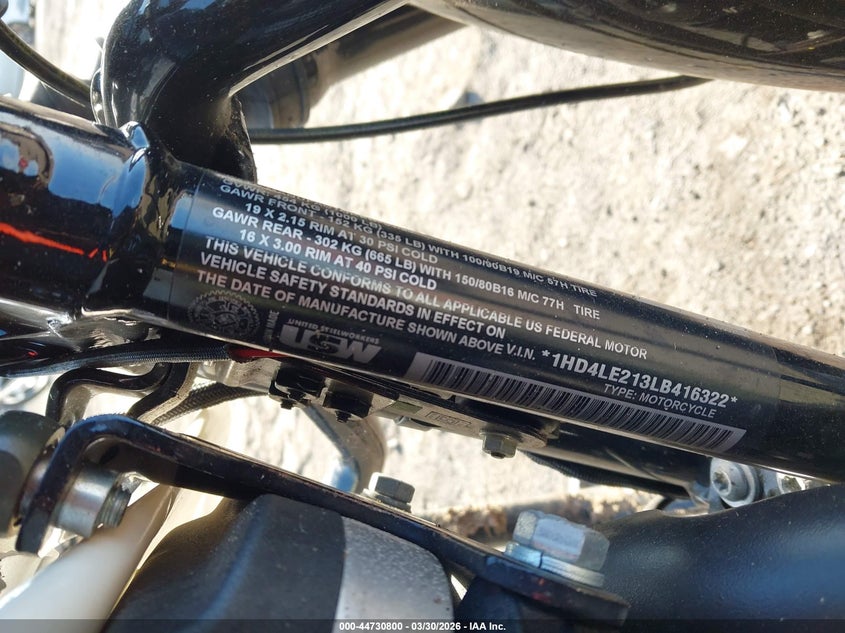 2020 Harley-Davidson Xl883 N VIN: 1HD4LE213LB416322 Lot: 44730800