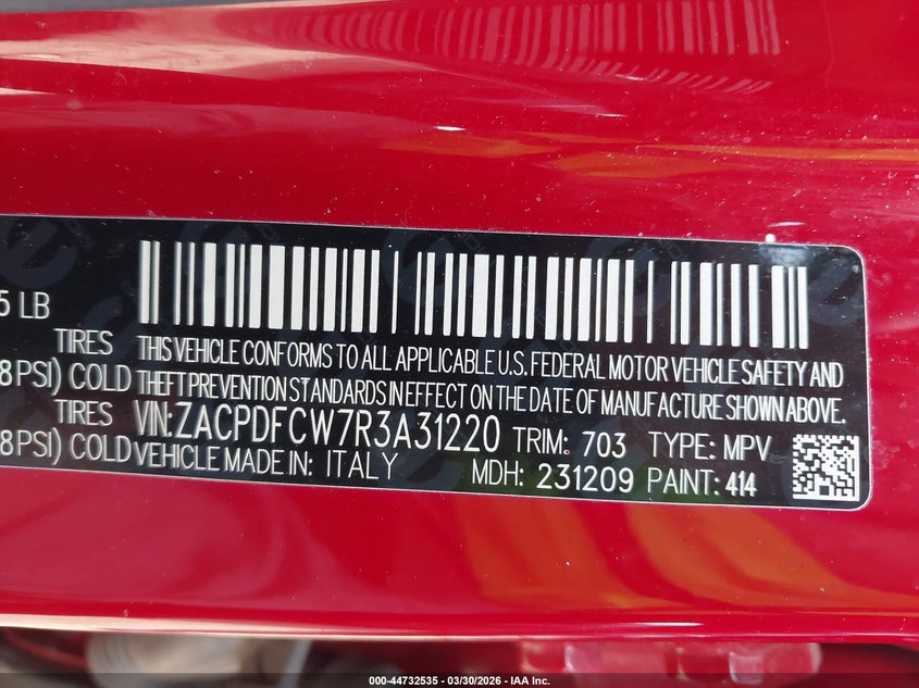 2024 Dodge Hornet R/T Eawd VIN: ZACPDFCW7R3A31220 Lot: 44732535