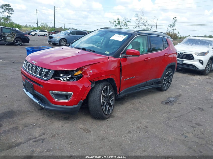 Vin: 3c4njdcb2jt163664, lot: 45229852, jeep compass limited 4x4 20182