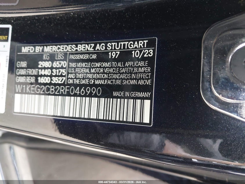 2024 Mercedes-Benz Eqe 500 4Matic VIN: W1KEG2CB2RF046990 Lot: 44734343