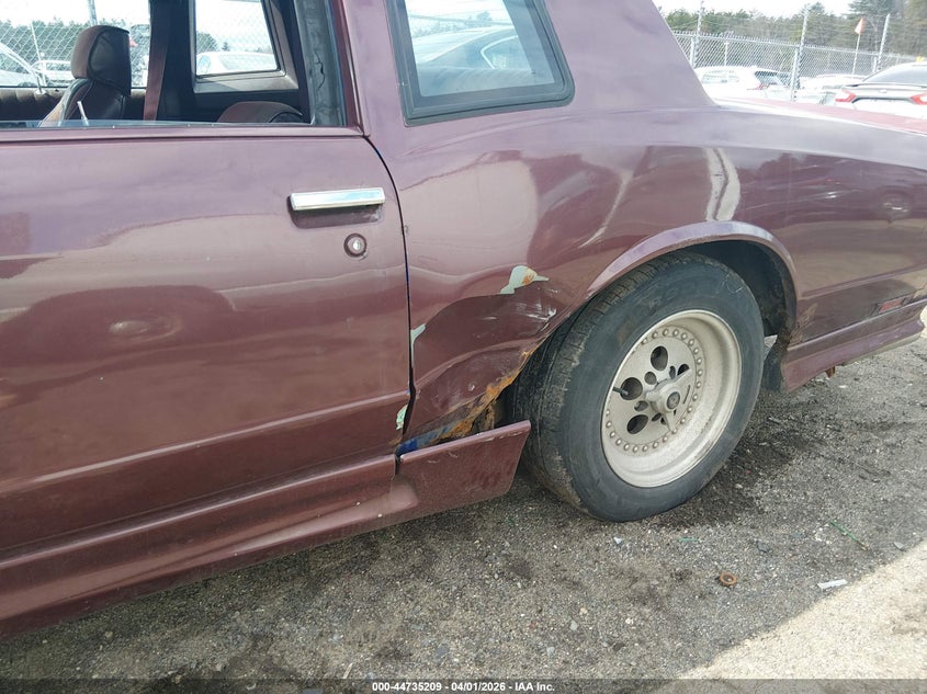 1986 Chevrolet Monte Carlo VIN: 1G1GZ37G1GR199776 Lot: 44735209