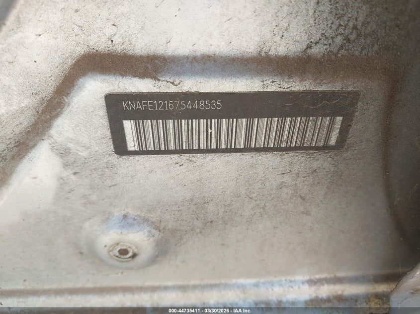 2007 Kia Spectra Ex VIN: KNAFE121675448535 Lot: 44735411