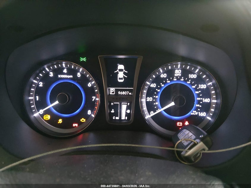 2012 Hyundai Azera VIN: KMHFG4JG1CA167793 Lot: 44735681