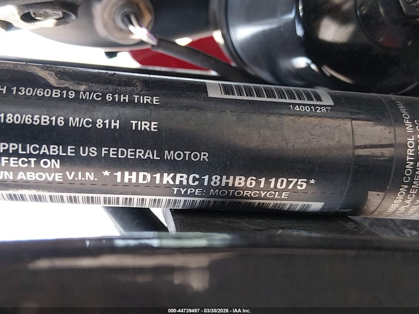 2017 Harley-Davidson Flhxs Street Glide Special VIN: 1HD1KRC18HB611075 Lot: 44739497