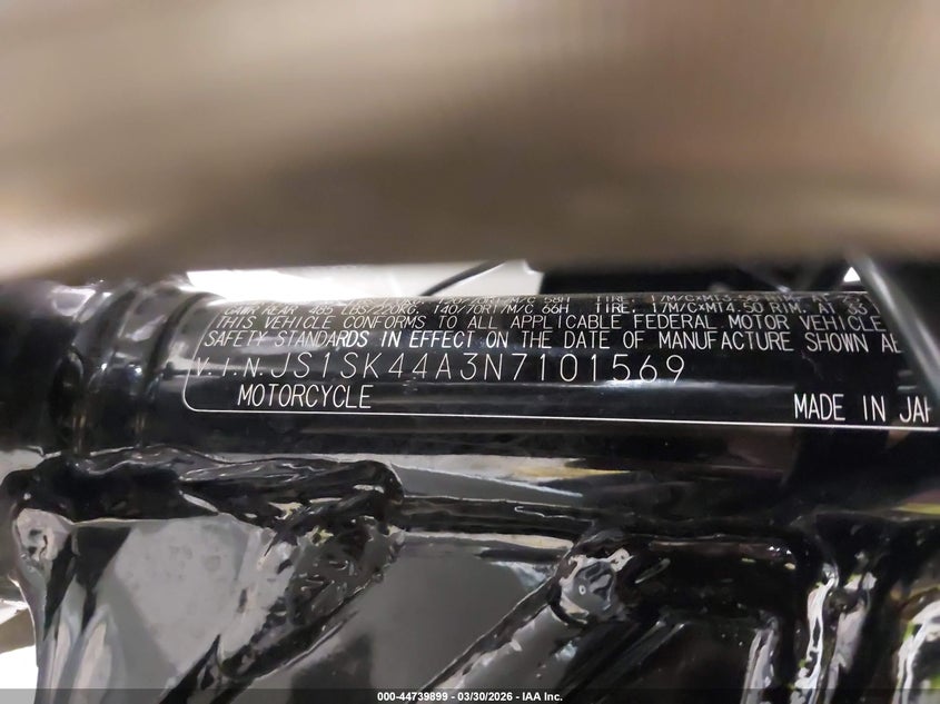 2022 Suzuki Dr-Z400 Sm VIN: JS1SK44A3N7101569 Lot: 44739899