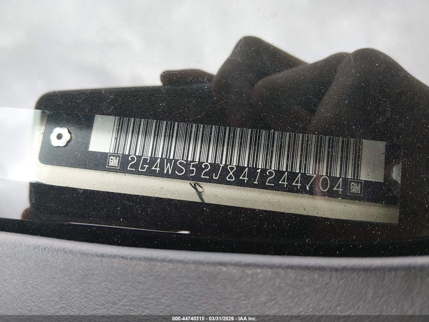 2004 Buick Century VIN: 2G4WS52J841244704 Lot: 44740310