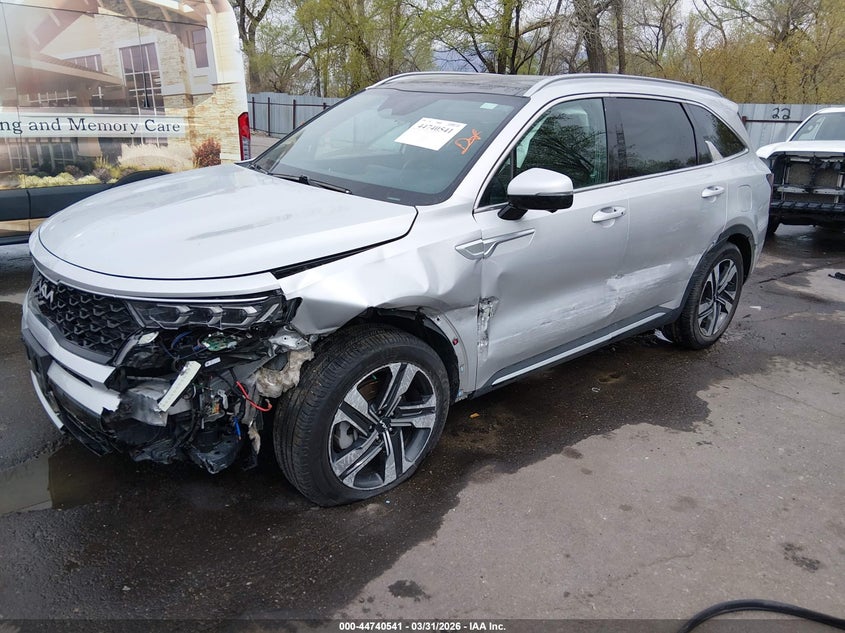Vin: kndrmdlh8n5067721, lot: 45237729, kia sorento plug-in hybrid sx prestige 20222