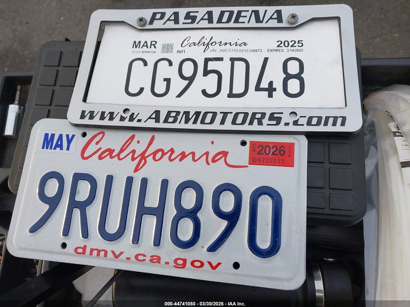 2015 Infiniti Qx70 VIN: JN8CS1MU9FM380973 Lot: 44741050