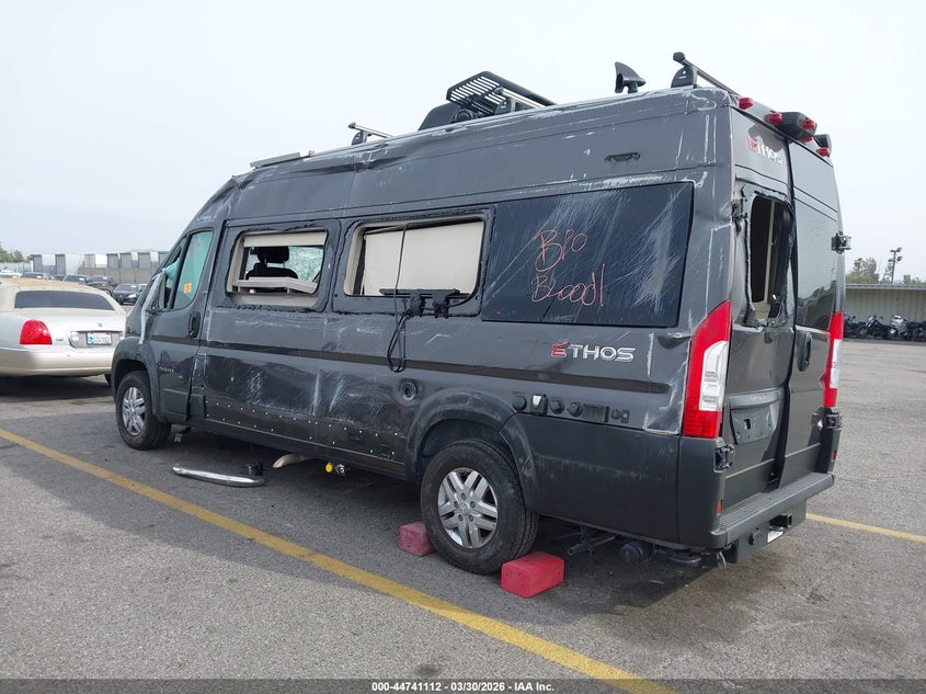 Vin: 3c6mrvug2ne104121, lot: 45238300, ram promaster 3500 window van high roof 159 wb ext 20223