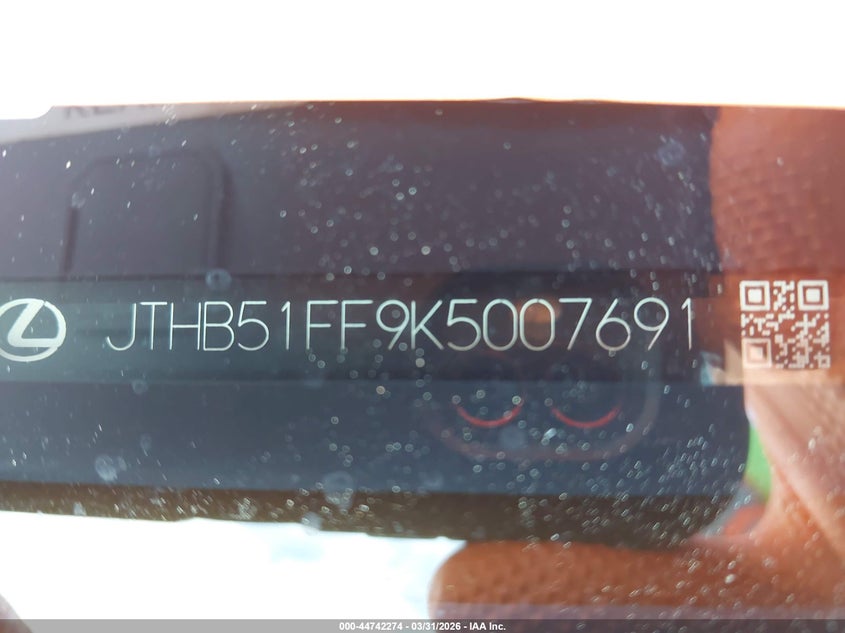 2019 Lexus Ls 500 F Sport VIN: JTHB51FF9K5007691 Lot: 44742274