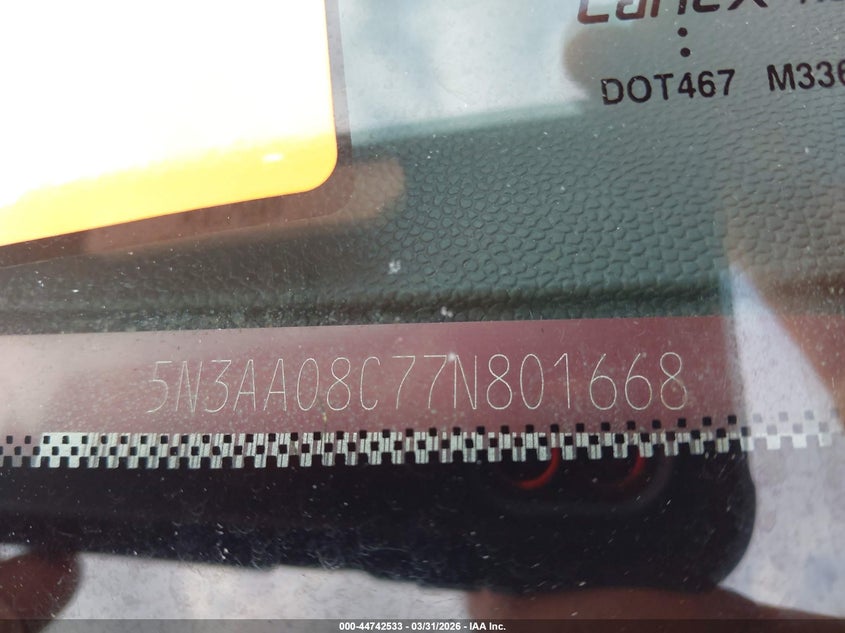 2007 Infiniti Qx56 VIN: 5N3AA08C77N801668 Lot: 44742533