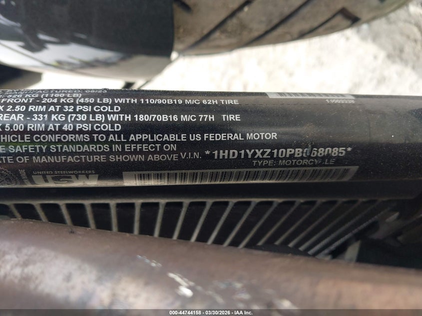 2023 Harley-Davidson Fxlrst VIN: 1HD1YXZ10PB068085 Lot: 44744158
