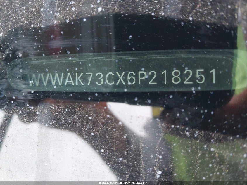 2006 Volkswagen Passat 2.0T VIN: WVWAK73CX6P218251 Lot: 44745331