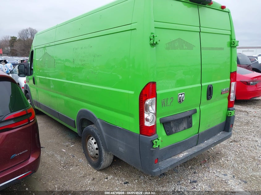 Vin: 3c6urvjg0ee123237, lot: 45243081, ram promaster 3500 high roof 20143