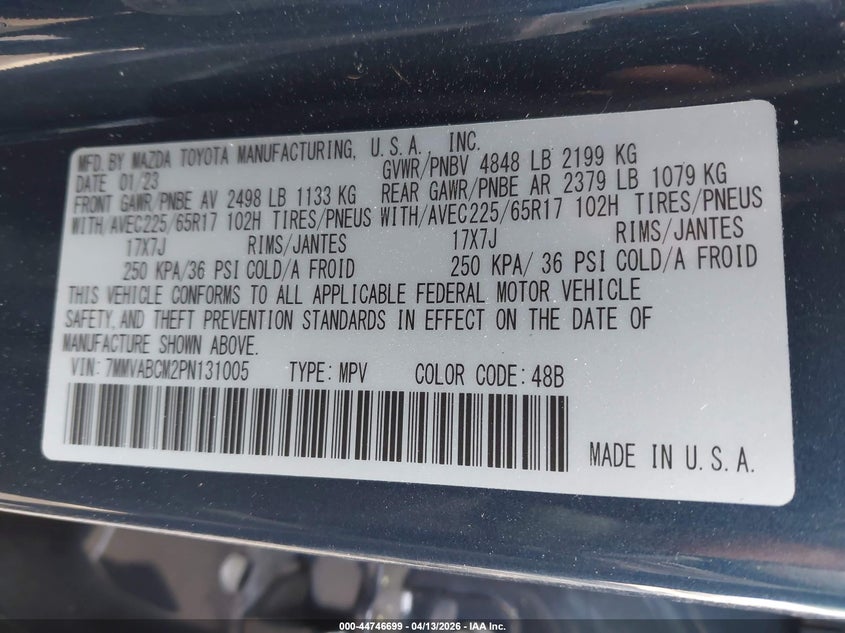 2023 Mazda Cx-50 2.5 S Preferred Plus VIN: 7MMVABCM2PN131005 Lot: 44746699