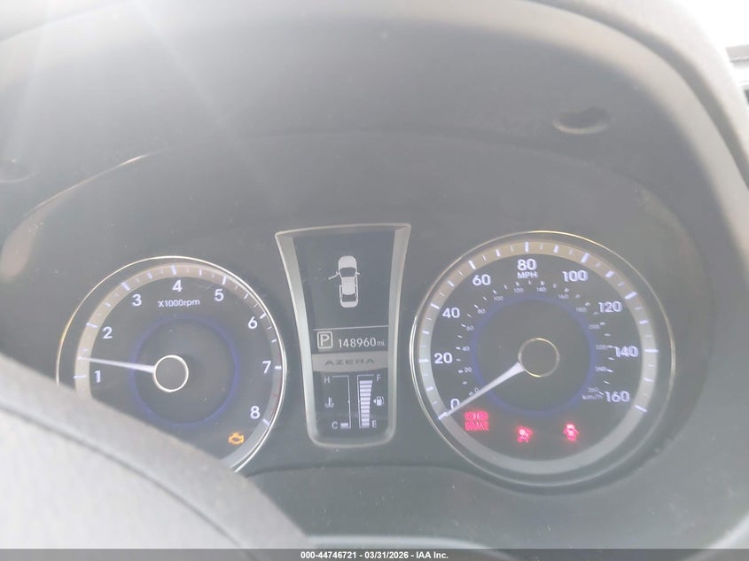 2013 Hyundai Azera VIN: KMHFG4JG1DA227749 Lot: 44746721