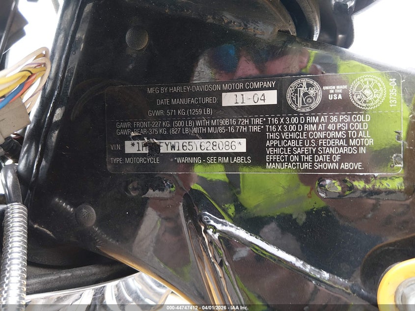 2005 Harley-Davidson Flhrsi VIN: 1HD1FYW165Y628086 Lot: 44747412