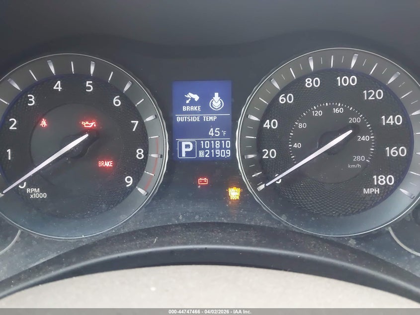 2012 Infiniti M37X VIN: JN1BY1AR0CM392790 Lot: 44747466