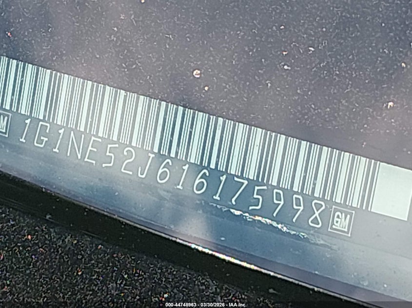 2001 Chevrolet Malibu Ls VIN: 1G1NE52J616175998 Lot: 44748963