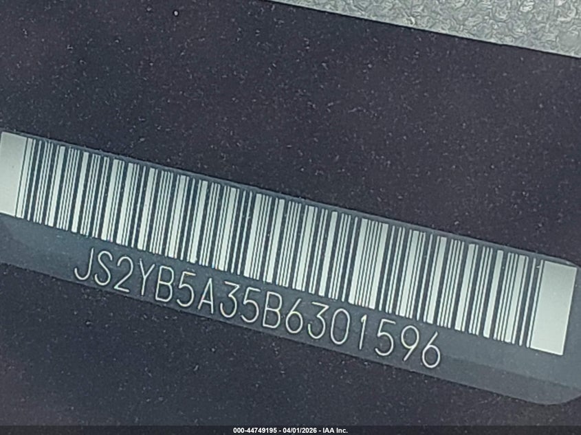 2011 Suzuki Sx4 Premium/Tech Valu Pkg (Nav) VIN: JS2YB5A35B6301596 Lot: 44749195