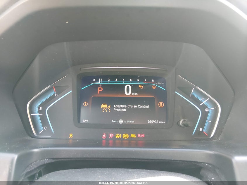 2022 Honda Odyssey Ex-L VIN: 5FNRL6H71NB070019 Lot: 44749770