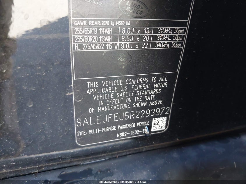 2024 Land Rover Defender 130 P400 S VIN: SALEJFEU5R2293972 Lot: 44750267