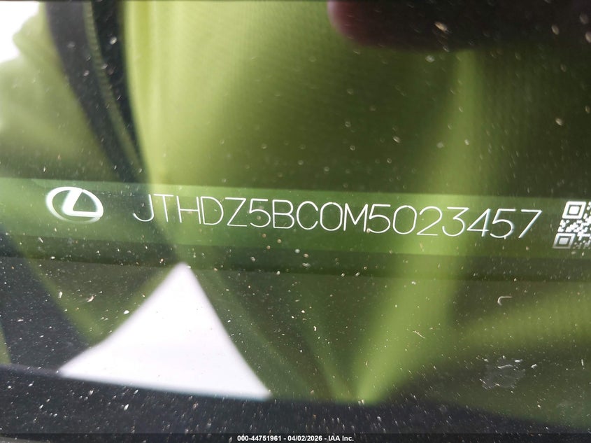 2021 Lexus Rc 350 VIN: JTHDZ5BC0M5023457 Lot: 44751961