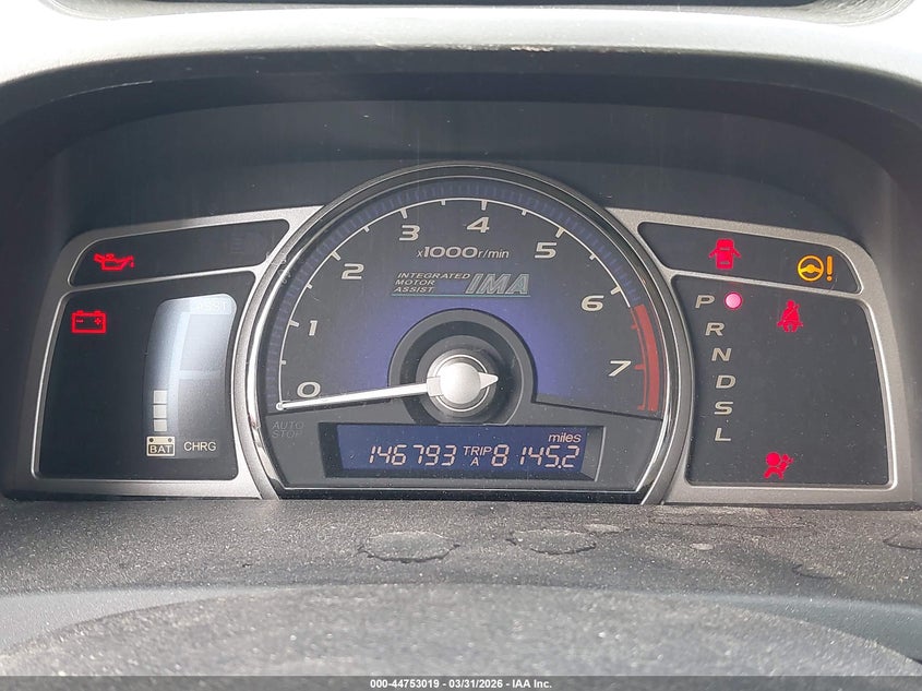 2010 HONDA CIVIC SEDAN 1.3L I-4 VVT, 93HP