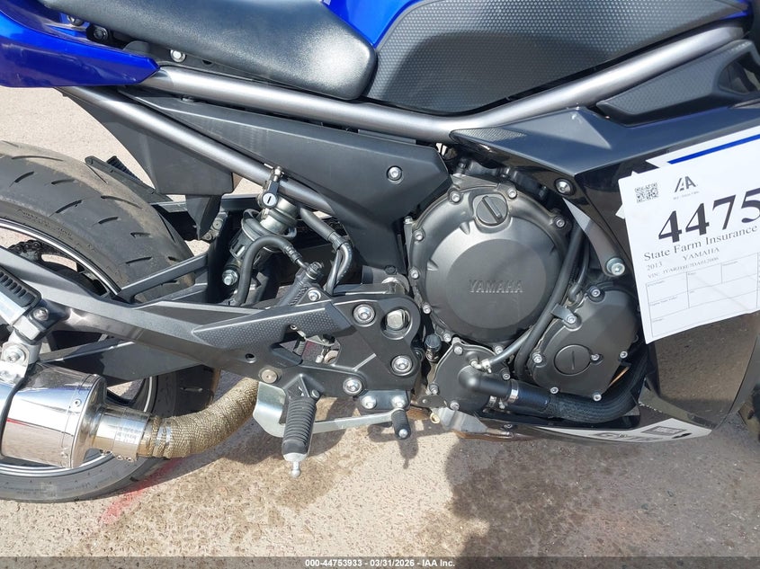 2013 Yamaha Fz6 R VIN: JYARJ18E7DA012006 Lot: 44753933