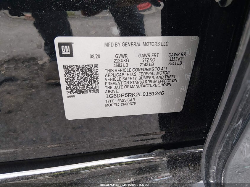 2020 Cadillac Ct5 Sport VIN: 1G6DP5RK2L0151346 Lot: 44754168