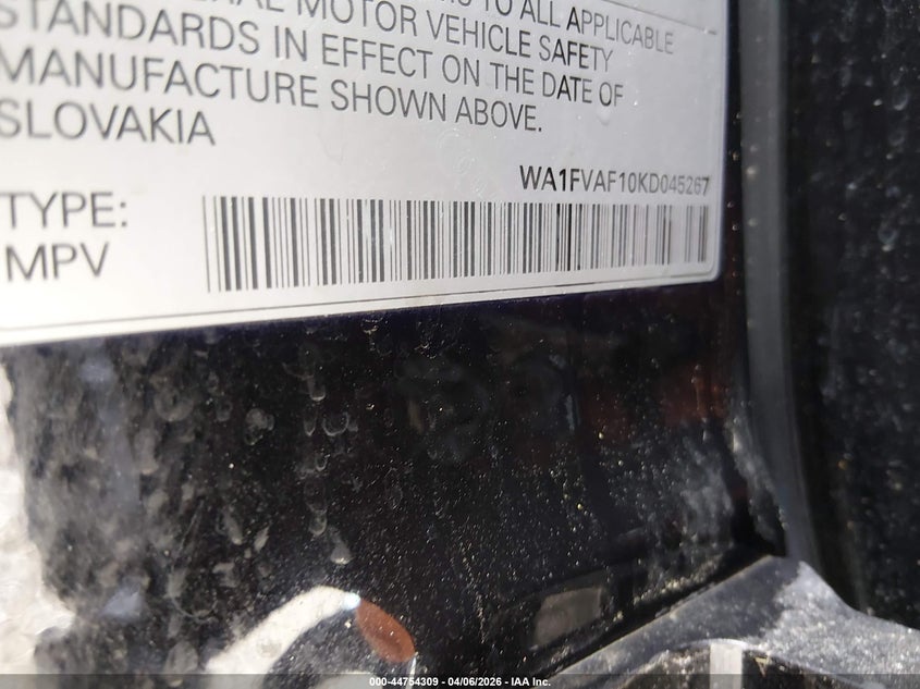 2019 Audi Q8 55 Premium VIN: WA1FVAF10KD045267 Lot: 44754309