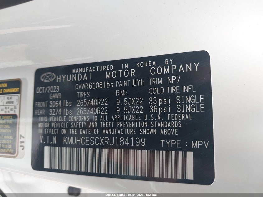 2024 Genesis Gv80 3.5T Awd VIN: KMUHCESCXRU184199 Lot: 44755853