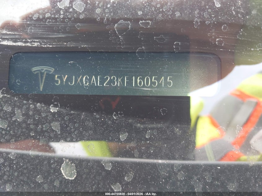 2019 Tesla Model X 100D/75D/Long Range VIN: 5YJXCAE23KF160545 Lot: 44755928