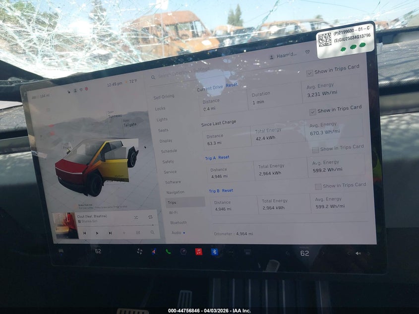 2025 Tesla Cybertruck All-Wheel Drive VIN: 7G2CEHED1SA064720 Lot: 44756846