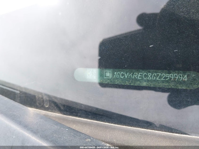 2016 Chevrolet Silverado 1500 1Lt VIN: 1GCVKREC8GZ259994 Lot: 44758459