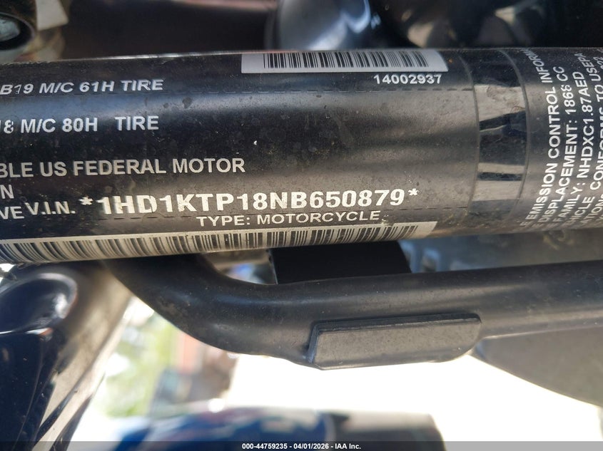 2022 Harley-Davidson Fltrxs VIN: 1HD1KTP18NB650879 Lot: 44759235