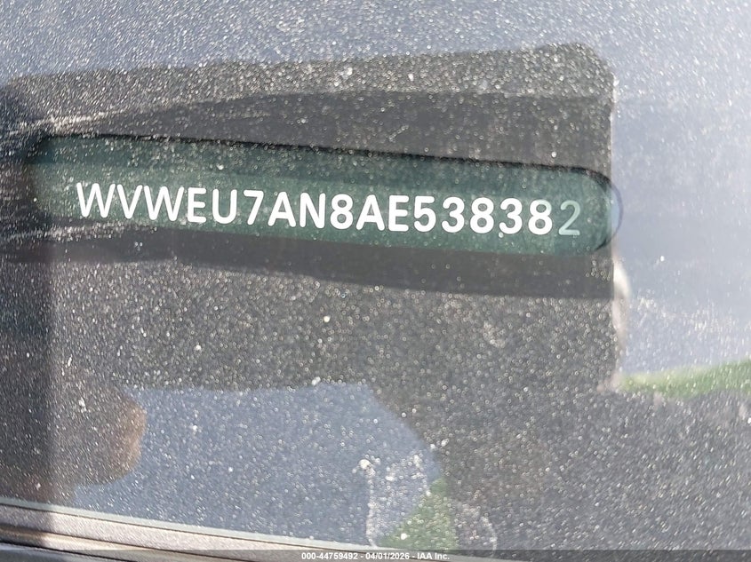 2010 Volkswagen Cc Vr6 Sport VIN: WVWEU7AN8AE538382 Lot: 44759492