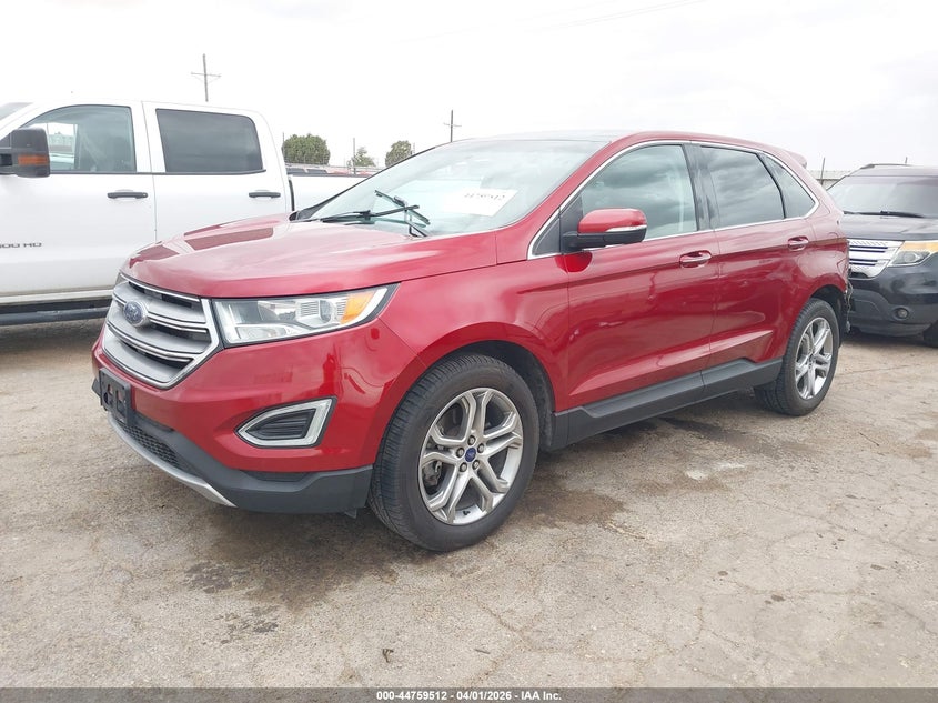 Vin: 2fmtk4k80fbb35970, lot: 45256716, ford edge titanium 20152