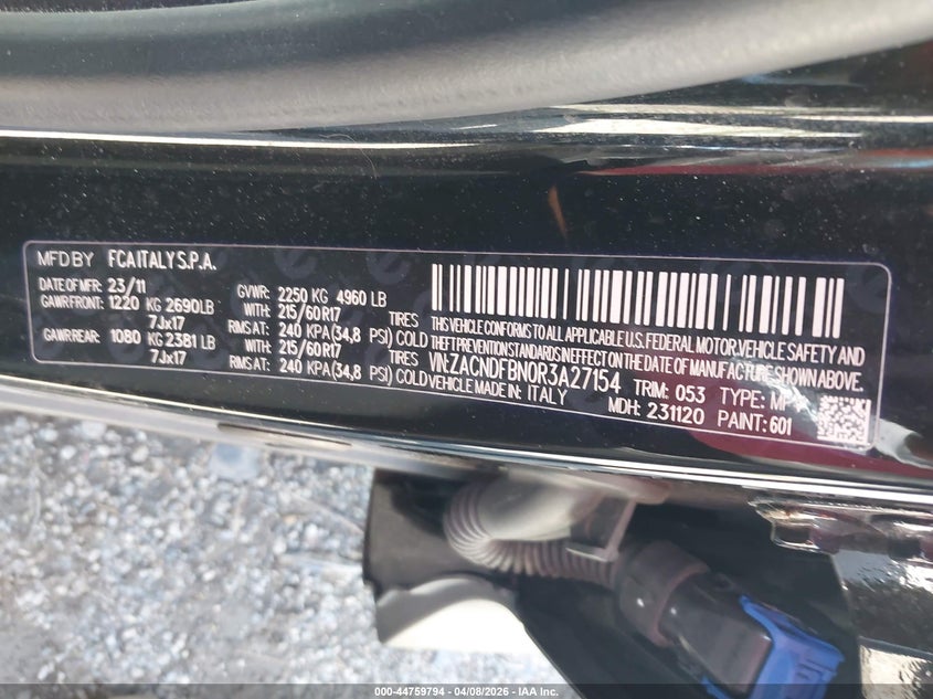 2024 Dodge Hornet Gt Plus Awd VIN: ZACNDFBN0R3A27154 Lot: 44759794