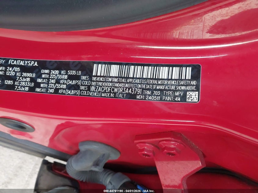 2024 Dodge Hornet R/T Eawd VIN: ZACPDFCW0R3A43791 Lot: 44761190