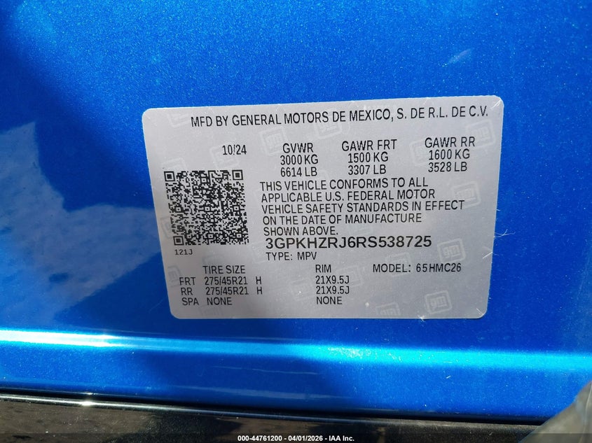 2024 Honda Prologue Elite VIN: 3GPKHZRJ6RS538725 Lot: 44761200